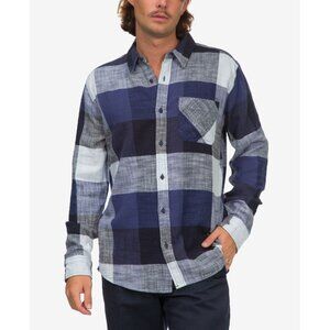Junk Food Men's Tampa Long Sleeves Woven Shirt, Blue Indigo, Size M,‎ NWOT